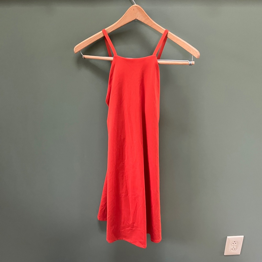 Madewell Flex 2.0 Orange Halter Neck Fitness Dress Size S Recycled Polyester